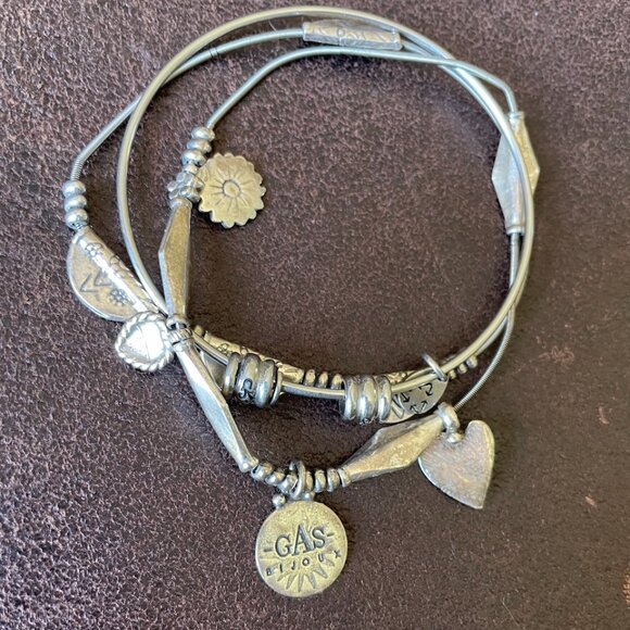 Vintage Gas Bijoux Silver Stretch Bracelets - Picture 1 of 5